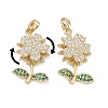 Brass Micro Pave Cubic Zirconia Rotatable Pendants KK-A287-11F-G-1