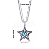 Five-pointed Star Pendant Necklace Titanium Steel Star Pendant Necklace Vintage Resin Evil Eye Jewelry Guardian Charms for Men Women JN1108A-2