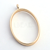 Matte Style Rack Plating Alloy Oval Open Back Bezel Pendants PALLOY-S047-26C-FF-2