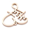 304 Stainless Steel Pendants STAS-B016-06RG-3