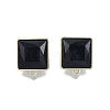 Alloy Stud Earring Findings with Resin PALLOY-N150-84A-2