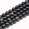Natural Golden Sheen Obsidian Beads Strands G-R446-16mm-22-1