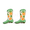 Boot Baking Paint Glass Enamel  Beads LAMP-C020-02H-2