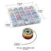 25 Rolls 25 Colors Round Segment Dyed Waxed Polyester Thread String YC-YW0001-02C-6