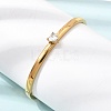 304 Stainless Steel Pave Clear Cubic Zirconia Heart Hinged Cuff Bangles for Women SA-CBAC920-17G-2