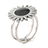 304 Stainless Steel Enamel Open Cuff Rings for Women RJEW-F166-42P-01-1