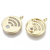 Brass Micro Pave Cubic Zirconia Charms KK-N232-63-NF-2