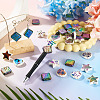 30Pcs 3 Styles Rainbow Iridescent Printed Opaque Acrylic Beads OACR-TA0004-52B-7