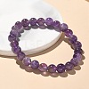 Natural Amethyst Bead Stretch Bracelets BJEW-K212-B-034-2