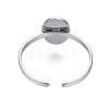 304 Stainless Steel Open Cuff Finger Ring Cabochon Settings STAS-T060-11P-2