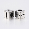 304 Stainless Steel Large Hole Letter European Beads STAS-H428-01AS-I-2
