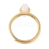 Double Pointed Hexagonal Prism Natural Moonstone Adjustable Rings for Women RJEW-G327-01G-02-3