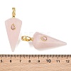 Natural Rose Quartz Pointed Pendants GG-CBA19F2-02G-05-3