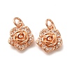 Brass Micro Pave Clear Cubic Zirconia Pendants ZIRC-P086-22RG-2
