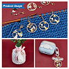 Chinese Style Flat Round with Rabbit/Wave Pattern Stitch Markers HJEW-AB00205-4