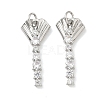 Brass Micro Pave Clear Cubic Zirconia Pendants KK-P342-13P-1