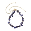 Adjustable Natural Lapis Lazuli Chips Beaded Slider Bracelets for Women BJEW-JB10489-1
