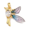 Brass Glass Rhinestone Pendants KK-U035-30G-2