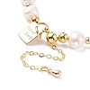 Natural Pearl Beaded Bracelet with Word Good Luck Brass Charm for Women BJEW-JB08165-02-5