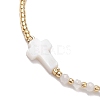 3mm Round Faceted Natural Rainbow Moonstone & Seed Beads Braided Bead Bracelets BJEW-JB10594-04-3