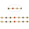 Star Handmade Brass Glass Beaded Chains CHC-M024-03G-2