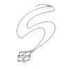 3 Pcs 201 Stainless Steel Crystal Stone Cage Pendant Necklaces NJEW-JN04749-4