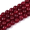 Dyed Natural White Jade Beads Strands X-G-T139-8mm-60-04-4