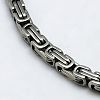 Men's Boys Byzantine Chain Necklaces Fashionable 201 Stainless Steel Necklaces NJEW-I008-28B-2