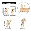 12Pcs 2 Style Brass Micro Pave Black Cubic Zirconia Pendants ZIRC-AR0001-04-2