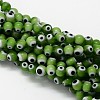 Handmade Evil Eye Lampwork Round Bead Strands LAMP-L055-6mm-11-1