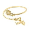 Brass Micro Pave Clear Cubic Zirconia Cuff Bangles BJEW-F526-02G-4