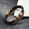 Braided Leather Multi-strand Bracelets BJEW-Z081-15G-2