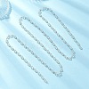 Handmade 304 Stainless Steel Glass Rondelle Link Chains AJEW-JB01460-3