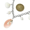Natural Cultured Freshwater Pearl & Spiral Shell Bib Pendants X1-NJEW-TA00181-3