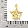 Star Rack Plating Brass Cubic Zirconia Pendants KK-M291-10G-3