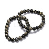 Natural Glaucophane Stretch Beaded Bracelets G-A185-01W-3