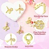 5Pcs 5 Styles Brass Micro Pave Clear Cubic Zirconia European Dangle Charms FIND-CJ0005-20-3