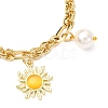 Cat Eye Charm Bracelets BJEW-JB12420-02-3