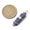 Natural  Lapis Lazuli Copper Wire Wrapped Pointed Pendants PALLOY-JF02462-03-2