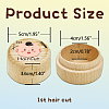 Round Beech Wooden 3D Engraved My First Curl/Tooth Box CON-WH0120-007-2