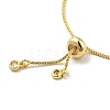Rack Plating Brass Column Beaded Slider Bracelet with Clear Cubic Zirconia for Women BJEW-F432-02G-3