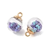 Glass Round Pendants GLAA-P063-01G-13-2