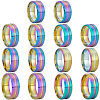 14Pcs 7 Styles Stainless Steel Grooved Finger Ring Settings STAS-SC0010-65RC-1