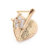 Brass Micro Pave Cubic Zirconia Ear Stud Components X-MAK-I010-09G-1