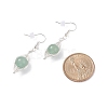 Round Natural Stone Braided Dangle Earrings EJEW-JE04844-5