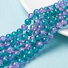 Spray Painted Crackle Glass Beads Strands CCG-Q002-8mm-06-1