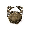Adjustable Antique Bronze Tone Filigree Brass Ring Component Cabochon Settings X-KK-G020-A-1