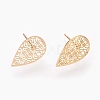 Brass Stud Earrings X-KK-S345-277G-2