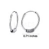 Rhodium Plated 925 Sterling Silver Circle Beaded Huggie Hoop Earrings for Women JE912A-02-2