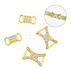 4 Pair 2 Styles Iron Shoelace Buckle Clips IFIN-AR0001-37-3